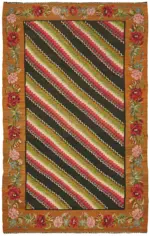 Moldovian Klasik Göbekli Multi Pamuk Üzerine Yün El Dokuma Kilim-166x254