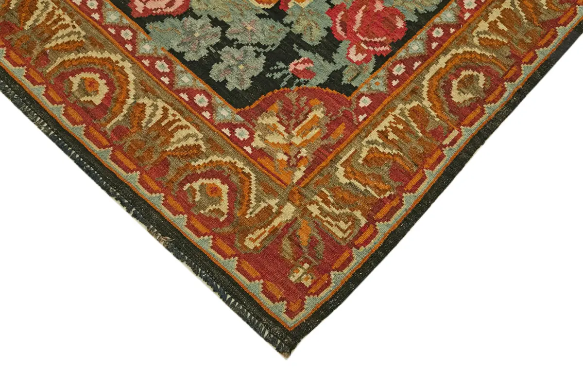 Moldovian Klasik Göbekli Multi Pamuk Üzerine Yün El Dokuma Kilim-197x304 - Görsel 4