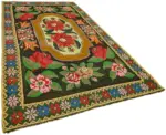 Moldovian Klasik Göbekli Multi Pamuk Üzerine Yün El Dokuma Kilim-203x343 - Görsel 2