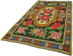 Moldovian Klasik Göbekli Multi Pamuk Üzerine Yün El Dokuma Kilim-203x343 - Görsel 3
