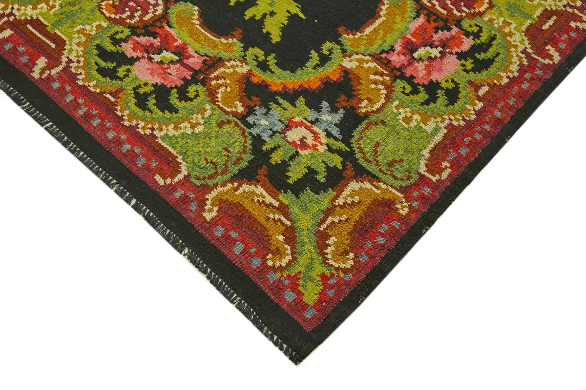 Moldovian Klasik Göbekli Multi Pamuk Üzerine Yün El Dokuma Kilim-196x290 - Görsel 4