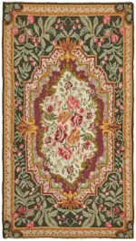 Moldovian Klasik Göbekli Multi Pamuk Üzerine Yün El Dokuma Kilim-202x344