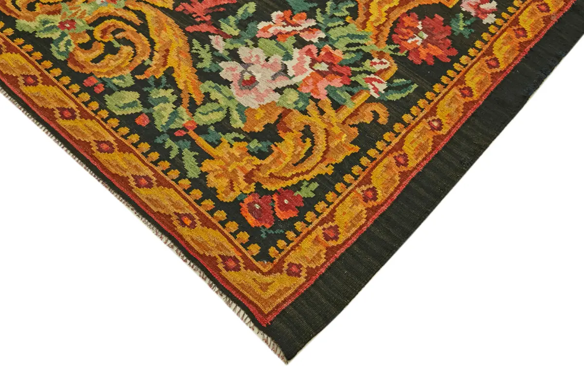 Moldovian Klasik Göbekli Multi Pamuk Üzerine Yün El Dokuma Kilim-207x308 - Görsel 4
