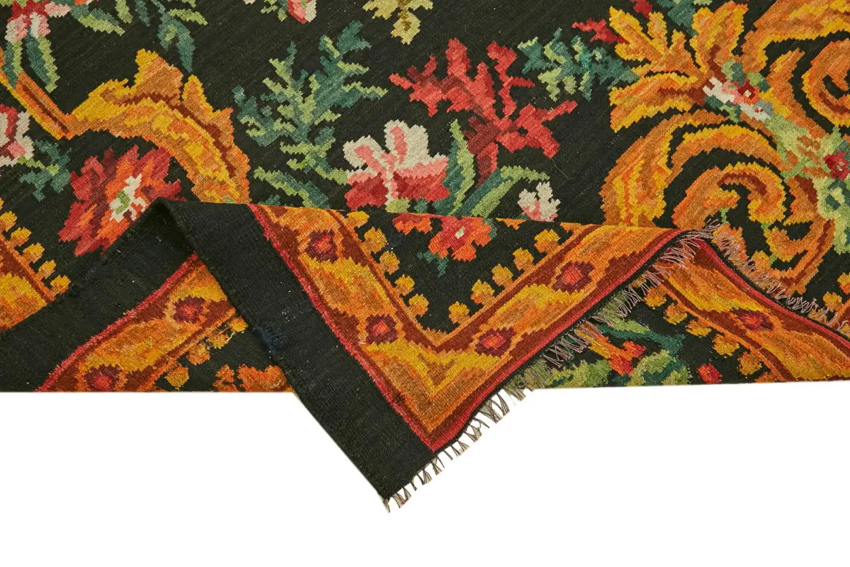 Moldovian Klasik Göbekli Multi Pamuk Üzerine Yün El Dokuma Kilim-207x308 - Görsel 6
