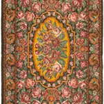 Moldovian Klasik Göbekli Multi Pamuk Üzerine Yün El Dokuma Kilim-232x351