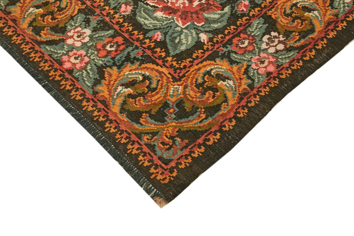Moldovian Klasik Göbekli Multi Pamuk Üzerine Yün El Dokuma Kilim-232x351 - Görsel 4