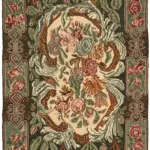 Moldovian Klasik Göbekli Multi Pamuk Üzerine Yün El Dokuma Kilim-196x293