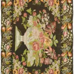 Moldovian Klasik Göbekli Multi Pamuk Üzerine Yün El Dokuma Kilim-208x327