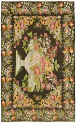 Moldovian Klasik Göbekli Multi Pamuk Üzerine Yün El Dokuma Kilim-208x327