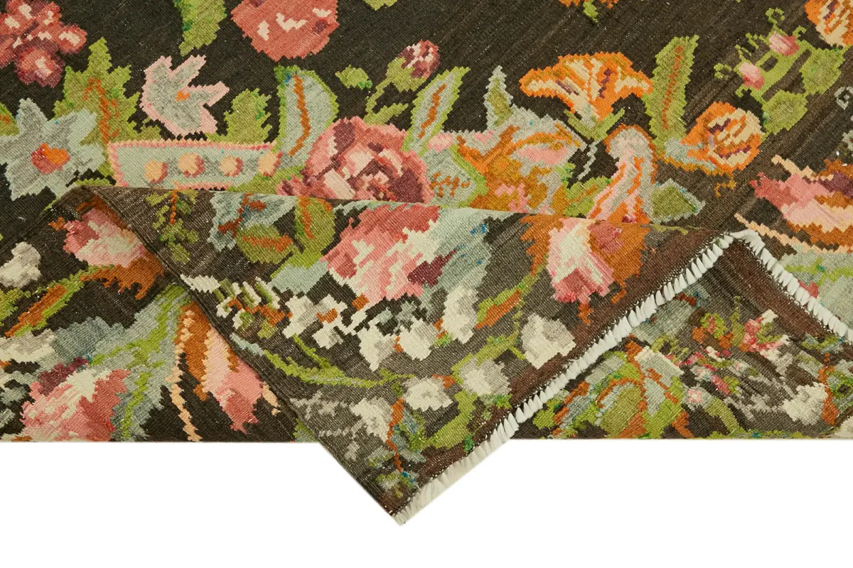 Moldovian Klasik Göbekli Multi Pamuk Üzerine Yün El Dokuma Kilim-208x327 - Görsel 6