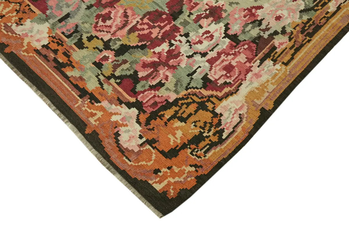 Moldovian Klasik Göbekli Multi Pamuk Üzerine Yün El Dokuma Kilim-210x328 - Görsel 4