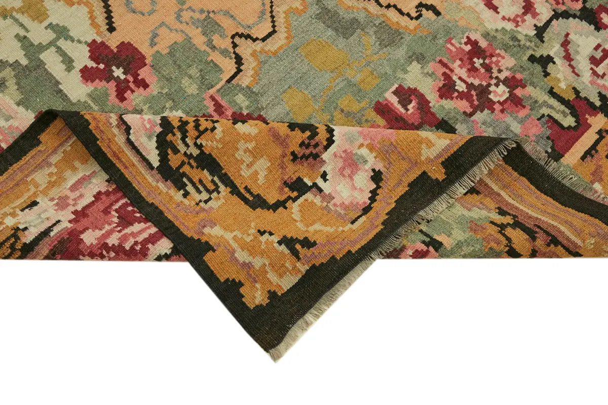 Moldovian Klasik Göbekli Multi Pamuk Üzerine Yün El Dokuma Kilim-210x328 - Görsel 6