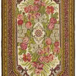 Moldovian Klasik Göbekli Multi Pamuk Üzerine Yün El Dokuma Kilim-195x314