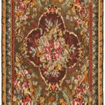 Moldovian Klasik Göbekli Multi Pamuk Üzerine Yün El Dokuma Kilim-194x328