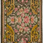 Moldovian Klasik Göbekli Multi Pamuk Üzerine Yün El Dokuma Kilim-203x323