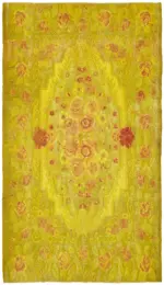 Moldovian Klasik Göbekli Multi Pamuk Üzerine Yün El Dokuma Kilim-206x347