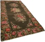 Moldovian Klasik Göbekli Multi Pamuk Üzerine Yün El Dokuma Kilim-194x396 - Görsel 2