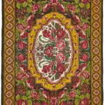 Moldovian Klasik Göbekli Multi Pamuk Üzerine Yün El Dokuma Kilim-220x312