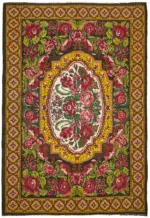 Moldovian Klasik Göbekli Multi Pamuk Üzerine Yün El Dokuma Kilim-220x312