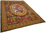 Moldovian Klasik Göbekli Multi Pamuk Üzerine Yün El Dokuma Kilim-220x312 - Görsel 2