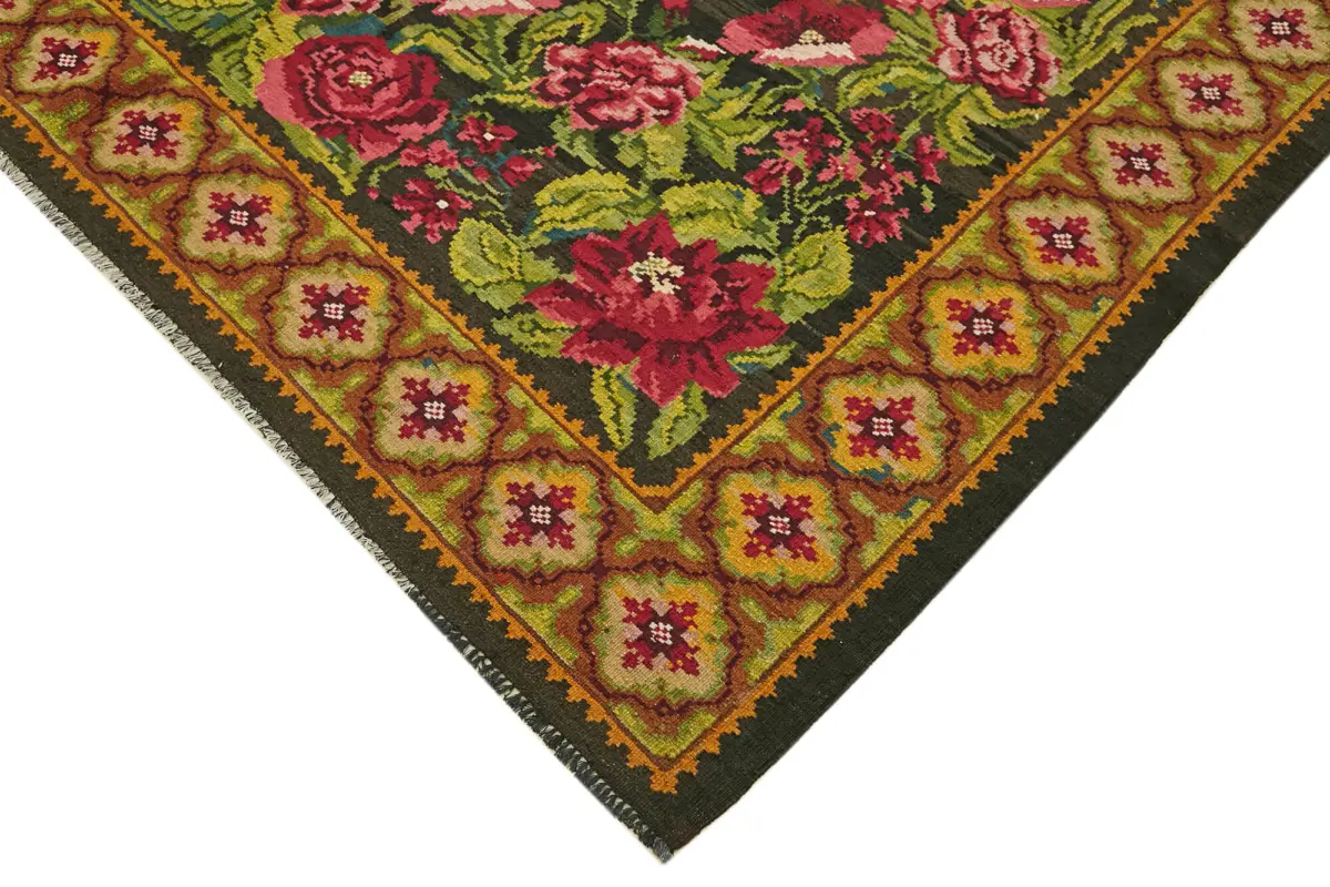 Moldovian Klasik Göbekli Multi Pamuk Üzerine Yün El Dokuma Kilim-220x312 - Görsel 4