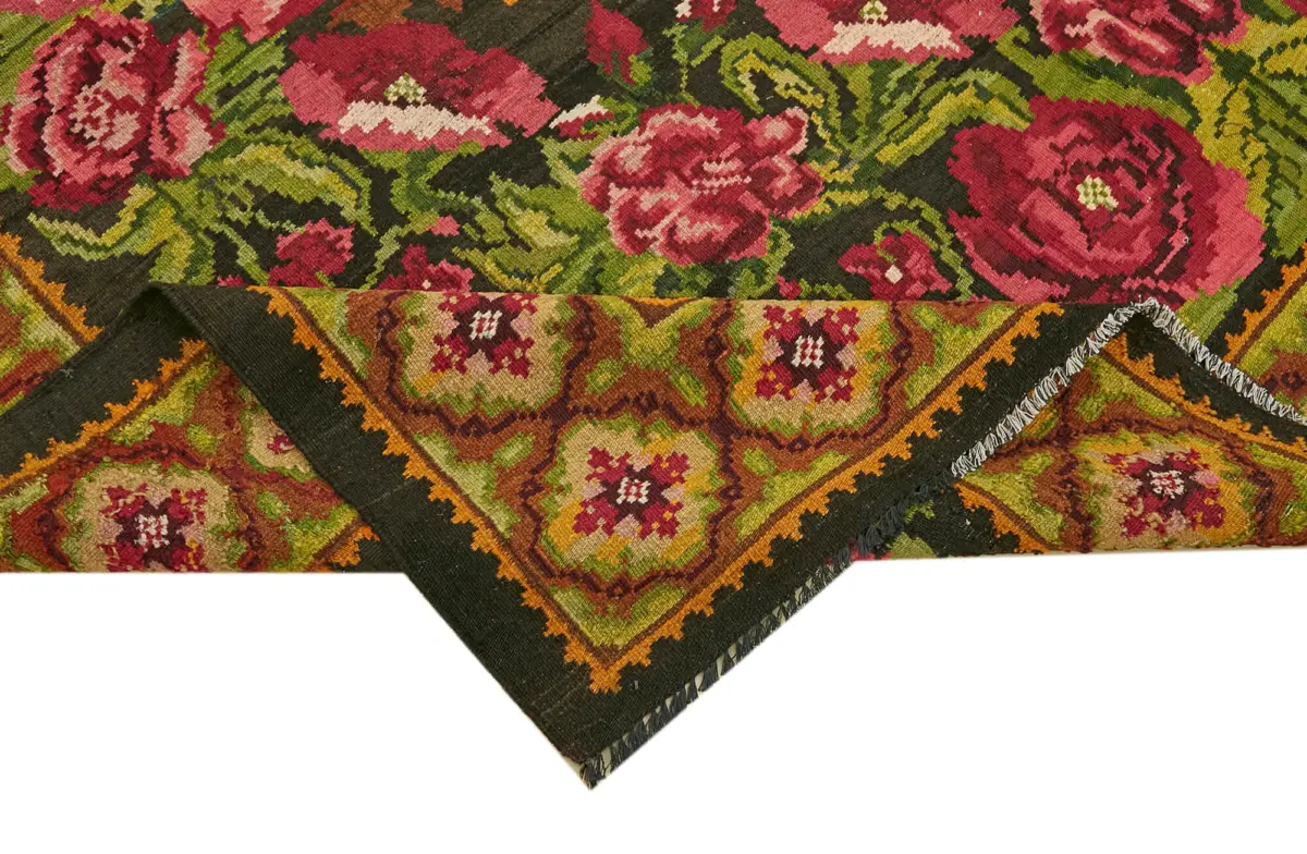 Moldovian Klasik Göbekli Multi Pamuk Üzerine Yün El Dokuma Kilim-220x312 - Görsel 6