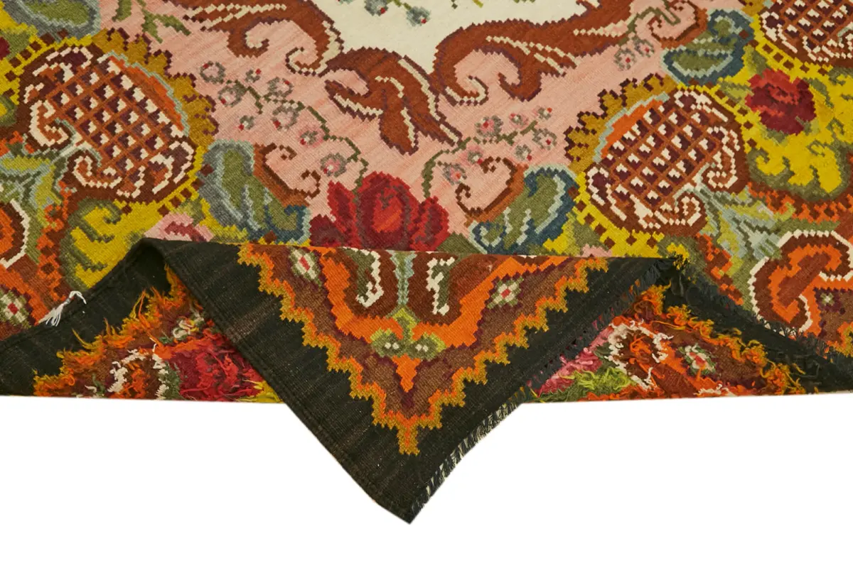Moldovian Klasik Göbekli Multi Pamuk Üzerine Yün El Dokuma Kilim-225x320 - Görsel 6