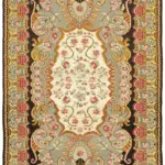 Moldovian Klasik Göbekli Multi Pamuk Üzerine Yün El Dokuma Kilim-195x300