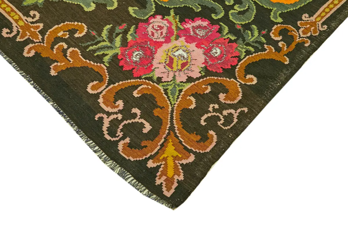 Moldovian Klasik Göbekli Multi Pamuk Üzerine Yün El Dokuma Kilim-212x341 - Görsel 4