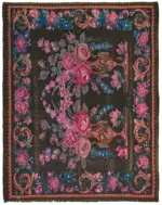 Moldovian Klasik Göbekli Multi Pamuk Üzerine Yün El Dokuma Kilim-186x227