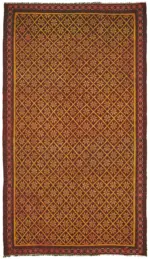 Moldovian Klasik Göbekli Multi Pamuk Üzerine Yün El Dokuma Kilim-178x307