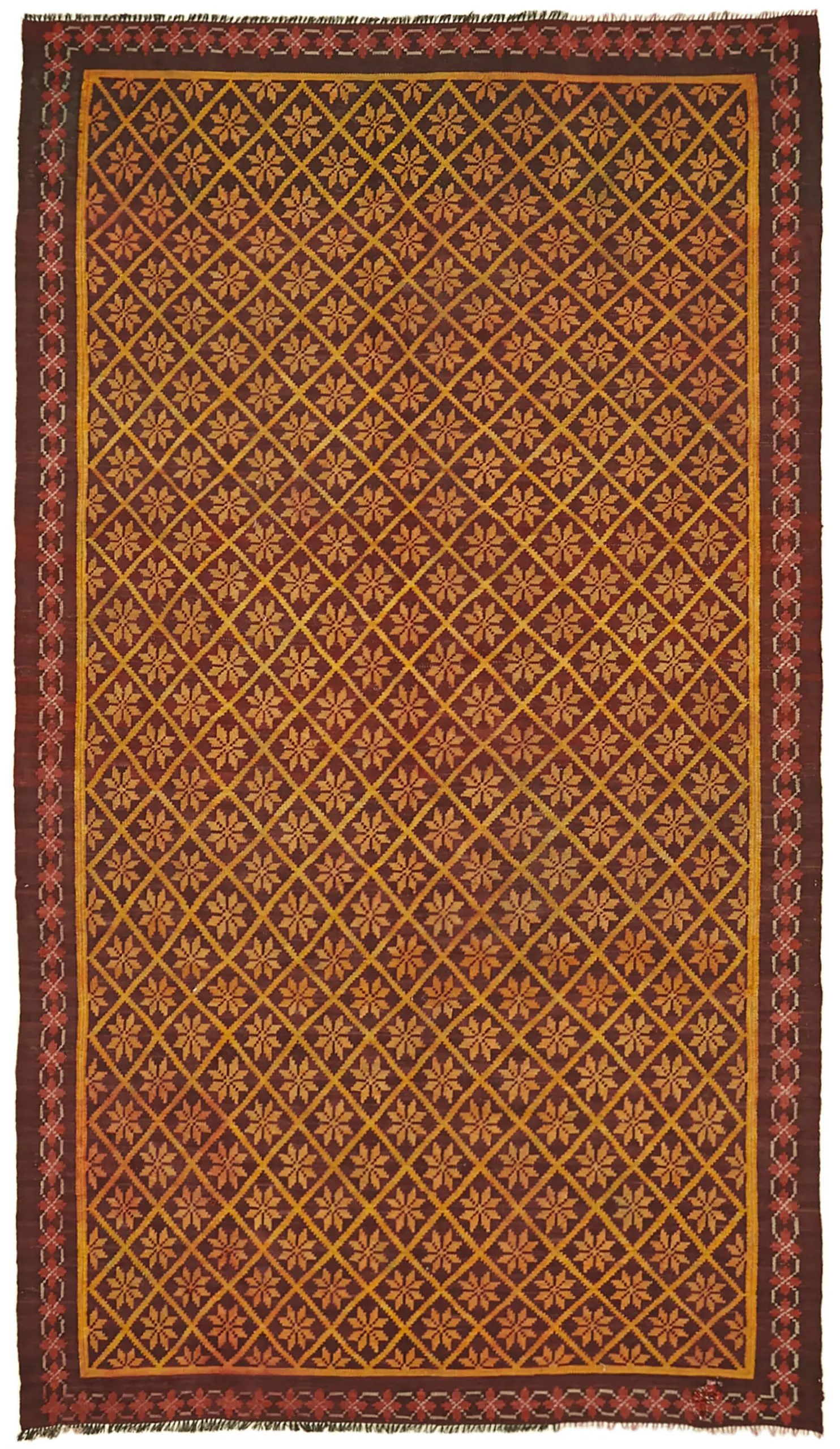 Moldovian Klasik Göbekli Multi Pamuk Üzerine Yün El Dokuma Kilim-178x307 - Görsel 1