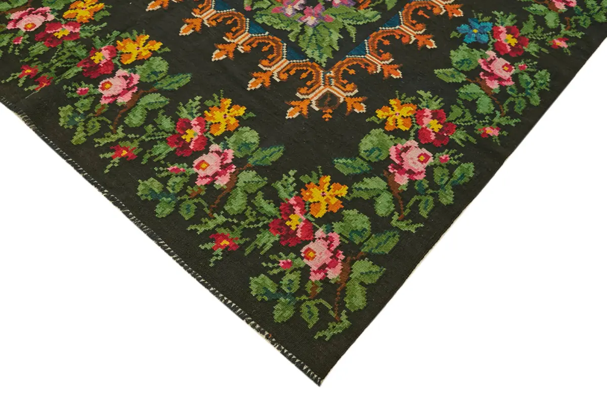 Moldovian Klasik Göbekli Multi Pamuk Üzerine Yün El Dokuma Kilim-212x338 - Görsel 4