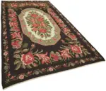 Moldovian Klasik Göbekli Multi Pamuk Üzerine Yün El Dokuma Kilim-190x330 - Görsel 2