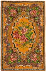 Moldovian Klasik Göbekli Multi Pamuk Üzerine Yün El Dokuma Kilim-175x273