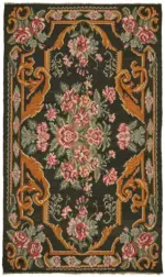 Moldovian Klasik Göbekli Multi Pamuk Üzerine Yün El Dokuma Kilim-160x290