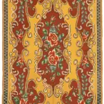 Moldovian Klasik Göbekli Multi Pamuk Üzerine Yün El Dokuma Kilim-177x306