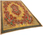 Moldovian Klasik Göbekli Multi Pamuk Üzerine Yün El Dokuma Kilim-177x306 - Görsel 2