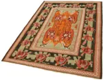 Moldovian Klasik Göbekli Multi Pamuk Üzerine Yün El Dokuma Kilim-152x205 - Görsel 3