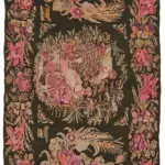 Moldovian Klasik Göbekli Multi Pamuk Üzerine Yün El Dokuma Kilim-180x437