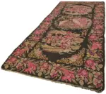 Moldovian Klasik Göbekli Multi Pamuk Üzerine Yün El Dokuma Kilim-180x437 - Görsel 3