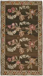 Moldovian Klasik Göbekli Multi Pamuk Üzerine Yün El Dokuma Kilim-207x355