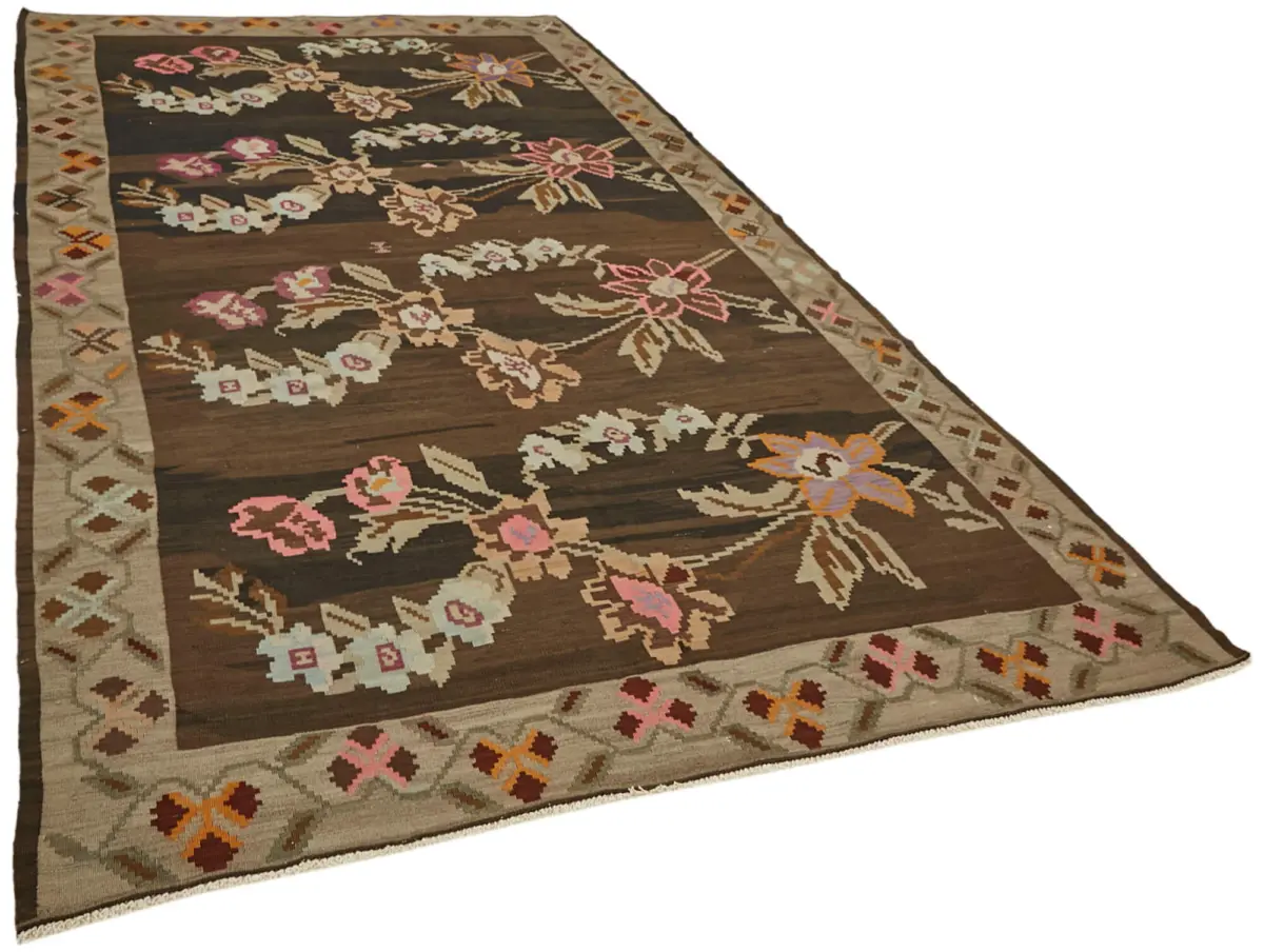 Moldovian Klasik Göbekli Multi Pamuk Üzerine Yün El Dokuma Kilim-207x355 - Görsel 2