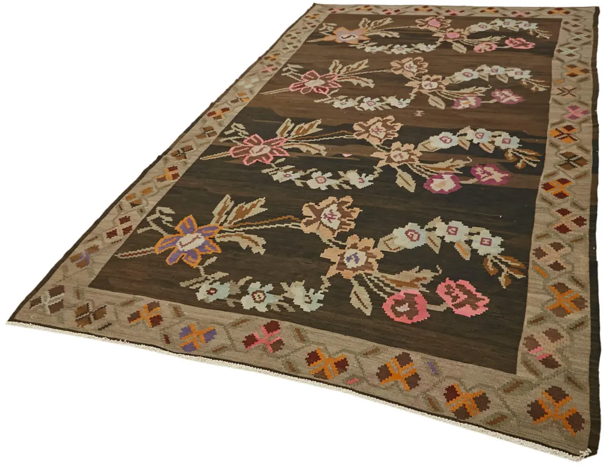 Moldovian Klasik Göbekli Multi Pamuk Üzerine Yün El Dokuma Kilim-207x355 - Görsel 3