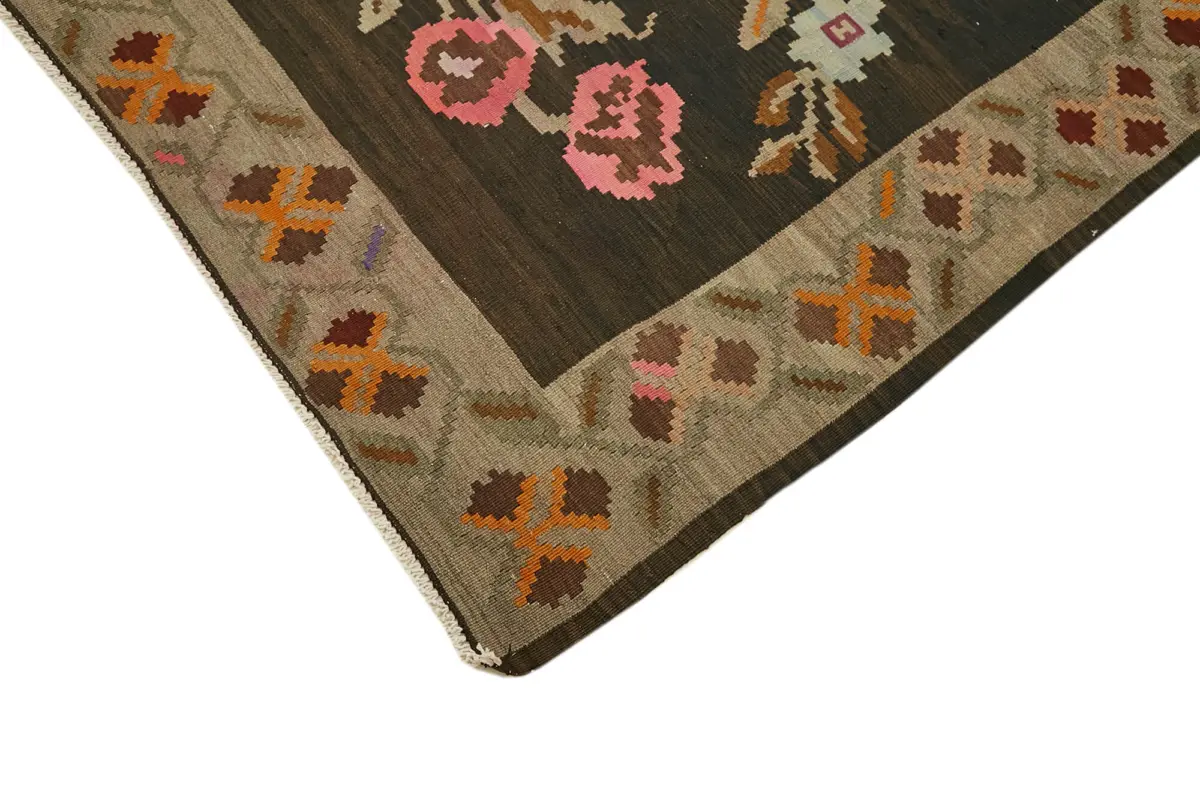 Moldovian Klasik Göbekli Multi Pamuk Üzerine Yün El Dokuma Kilim-207x355 - Görsel 4