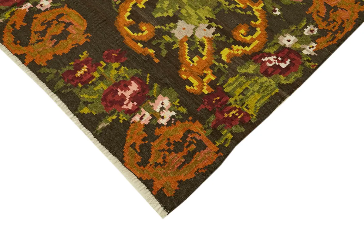 Moldovian Klasik Göbekli Multi Pamuk Üzerine Yün El Dokuma Kilim-202x290 - Görsel 4