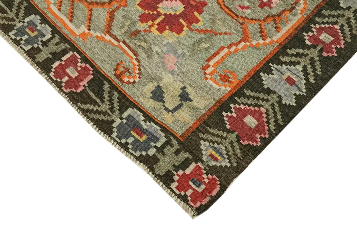 Moldovian Klasik Göbekli Multi Pamuk Üzerine Yün El Dokuma Kilim-204x293 - Görsel 4