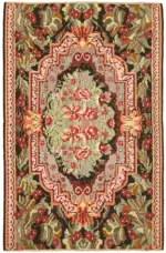 Moldovian Klasik Göbekli Multi Pamuk Üzerine Yün El Dokuma Kilim-184x278