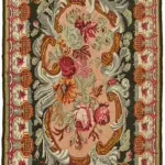 Moldovian Klasik Göbekli Multi Pamuk Üzerine Yün El Dokuma Kilim-195x325