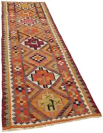 Herki Eskitme Multi Pamuk Üzerine Yün El Dokuma Kilim-090x290 - Görsel 2